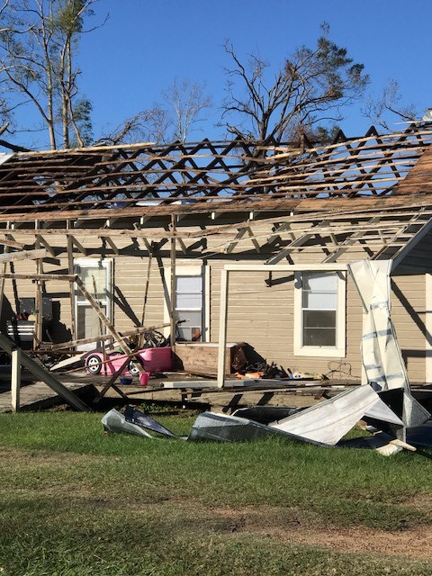 Home damaged by Hurricane Michael